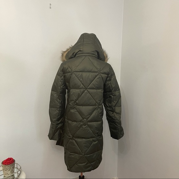 Lauren Ralph Lauren Faux Fur Trim Hooded Puffer Jacket In Litchfield Loden NWT - Picture 9 of 16